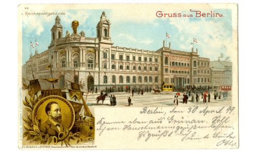 Ansichtspostkarte; Reichspostmuseum, "Gruss aus Berlin", 1899