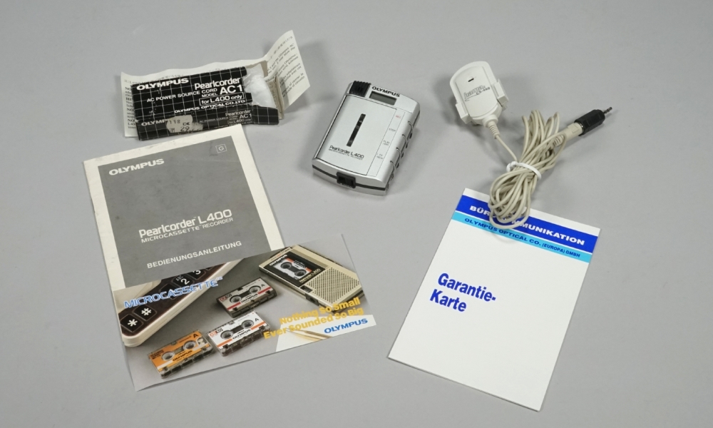 Diktiergerät, Mikrokassettenrecorder Olympus Pearlcorder L400, 1994