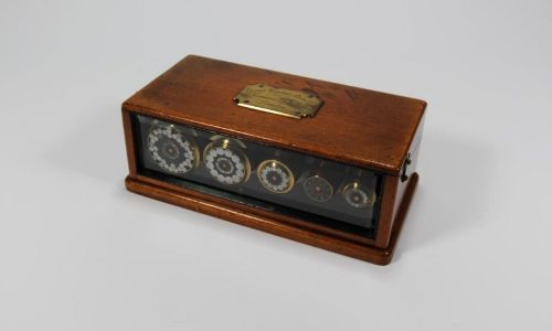 Seekabel - Kasten mit fuenf Telegrafenkabelmustern des Direct United States Cable des Unterseekabels England - USA aus dem Jahre 1874
